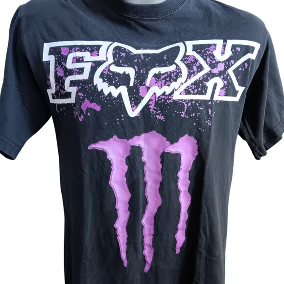 Large T-shirt Vintage Fox Racing Monster Energy Drink Y2K CH Gold Series - Picture 1 of 5